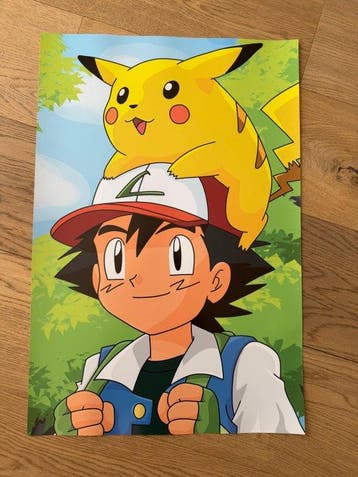 Satoshi Tajiri - Pokémon Poster, Ash & Pikachu