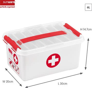 Sunware Q-line EHBO-doos met inzet/vakverdeling 6 liter Set, Ophalen of Verzenden, Nieuw