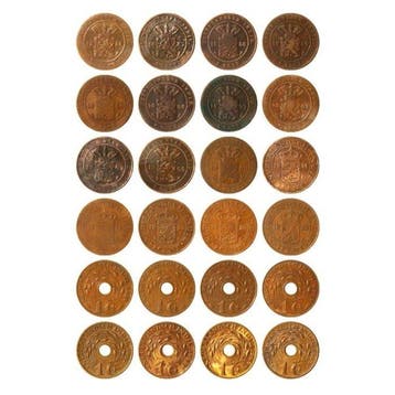 Nederlands-Indië. 1 Cent 1856 t/m 1945 PS (24 verschillende)