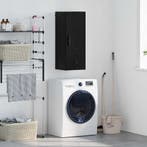 vidaXL Wandkast Zwart Eiken 34,5 x 34 x 90 cm Bewerkt hout, Huis en Inrichting, Kasten | Buffetkasten, Minder dan 50 cm, Verzenden