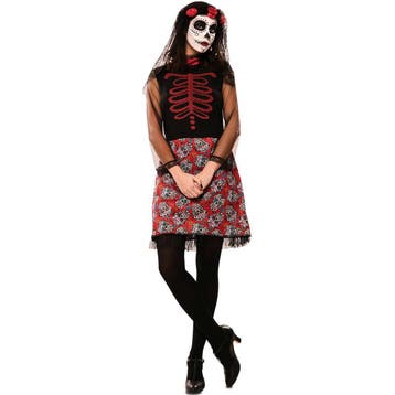 Catrina Rood Kostuum Dames – 2-delig Jurk & - Maat XL, Kleding | Dames, Carnavalskleding en Feestkleding, Ophalen of Verzenden