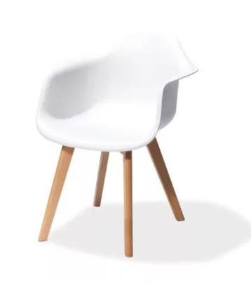 Keeve Stoel | Hout & Kunststof | 61x61,5x83cm | Wit, Verzenden, Nieuw in verpakking