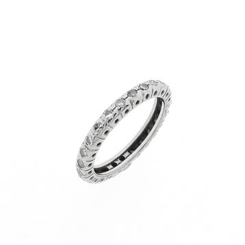 Witgouden alliance ring met diamanten; 0,50 ct., Gebruikt, Ophalen of Verzenden, Kleiner dan 17, Met edelsteen