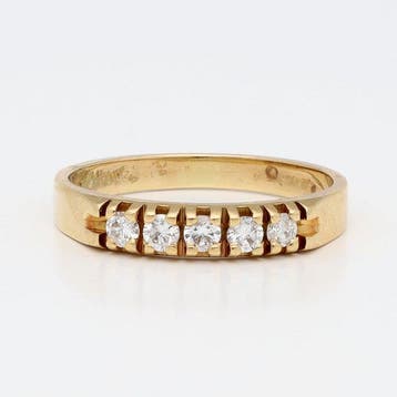 Ring - 18 karaat Geel goud Diamant (Natuurlijk) -, Sieraden, Tassen en Uiterlijk, Nieuw