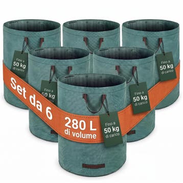 Tuinafvalzak Set van 6 x 280 Liter Groen (Voor in Huis), Verzenden, Nieuw