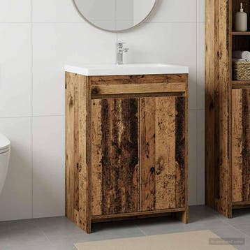 vidaXL Badkamer Onder Wasbak Kast Oud hout 56 x 37,5 x 81 cm, Verzenden, Nieuw