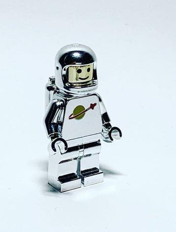 Lego Minifiguur - Classic Space - Chrome Silver Plated, Nieuw