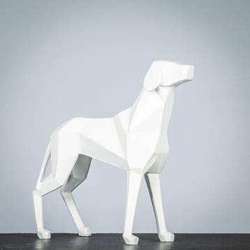Beeldje - White dog - Polyresin