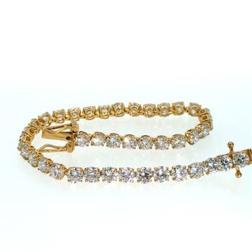 Armband - 14 karaat Geel goud - 12.12ct. tw. Diamant, Sieraden, Tassen en Uiterlijk, Armbanden, Nieuw