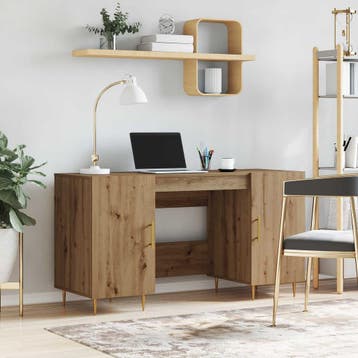 vidaXL Bureau artisanaal eikenkleurig Bewerkt hout, Huis en Inrichting, Verzenden, Nieuw