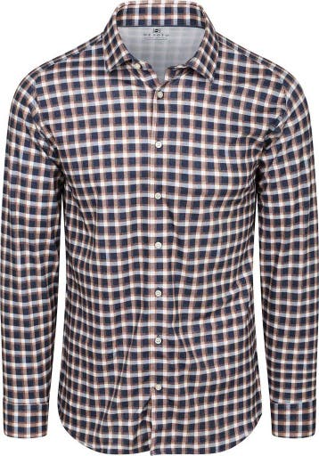 Desoto Overhemd Checks Bruin Navy maat XXL Heren, Kleding | Heren, Overhemden, Verzenden, Nieuw, Blauw, Desoto