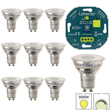 Set van 10 Lybardo Master LED spots GU10 + Lybardo LED eco+, Verzenden, Nieuw, Overige typen