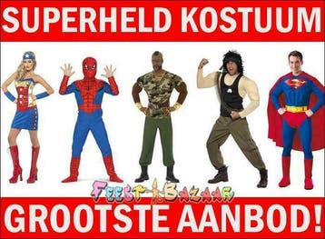 Superhelden kostuum nodig? Enorm aanbod Superheld kostuums!, Ophalen of Verzenden, Nieuw