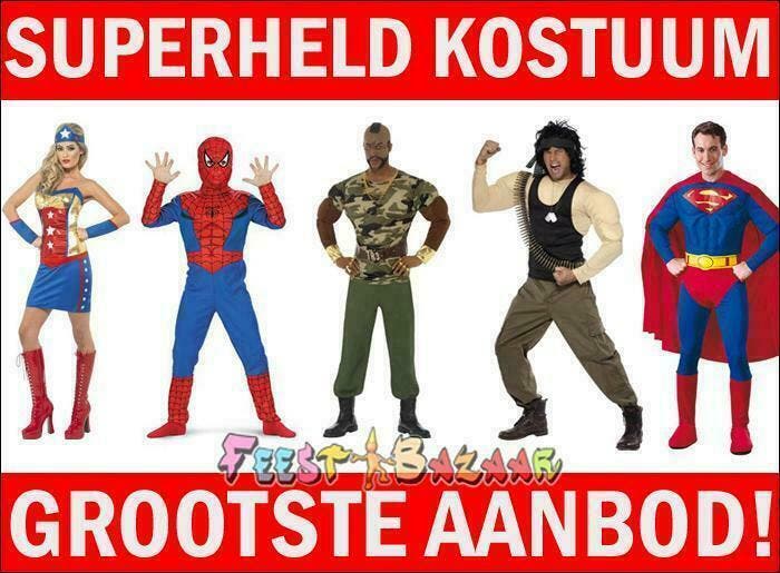 Superhelden kostuum nodig? Enorm aanbod Superheld kostuums!, Kleding | Heren, Carnavalskleding en Feestkleding, Nieuw, Ophalen of Verzenden