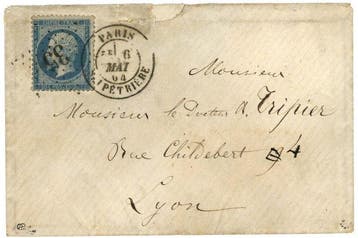 Frankrijk 1864 - Zeer zeldzame brief van het Bureau van de, Gestempeld