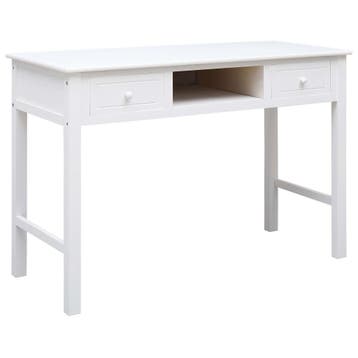 vidaXL Schrijftafel 110x45x76 cm hout wit, Huis en Inrichting, Bureaus, Verzenden, Nieuw