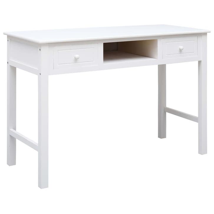 vidaXL Schrijftafel 110x45x76 cm hout wit, Huis en Inrichting, Bureaus, Nieuw, Verzenden