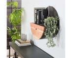Wandschap half moon Ø50 met lade - acacia naturel, Ophalen of Verzenden, Nieuw