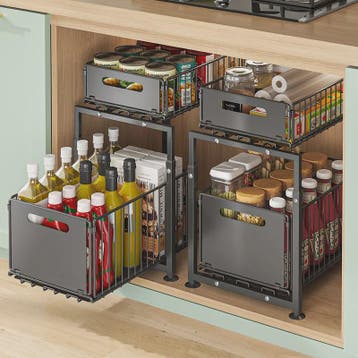 2-Laags Uittrekbare Kast Organizer - Verstelbare Keuken Opbe, Huis en Inrichting, Verzenden, Nieuw