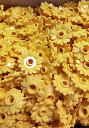 Lego Stenen - Lego zonnebloem flowers 250 stuks geel, Nieuw