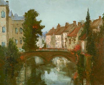 Marcel Peltier (1924-1998) - Le pont à Bruges