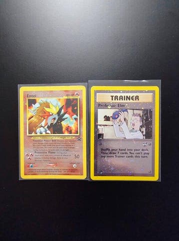 Pokémon - 2 Card - entei Reverse Holo Promo - Professor Elm, Nieuw