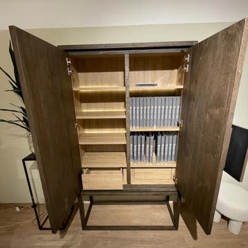 Amsterdam Bergkast 120cm 2 Deur 2 Lade - Henders en Hazel, 100 tot 150 cm, Eikenhout, Nieuw, Scandinavisch