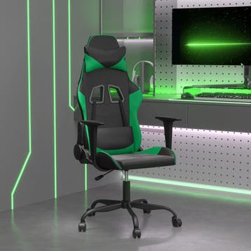vidaXL Gamestoel kunstleer zwart en groen, Verzenden, Nieuw, Groen