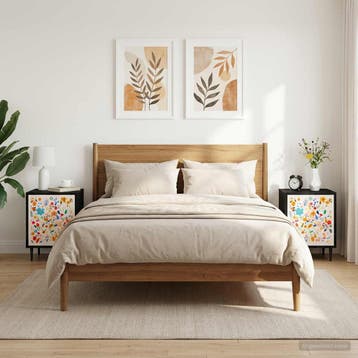 vidaXL Nachtkastje MAINZ 2 st Zwart eiken 36 x 33 x 51 cm, Huis en Inrichting, Slaapkamer | Nachtkastjes, Minder dan 45 cm, Verzenden