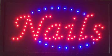 Nagels LED bord lamp verlichting nagel studio reclamebord #1, Verzamelen, Verzenden, Nieuw