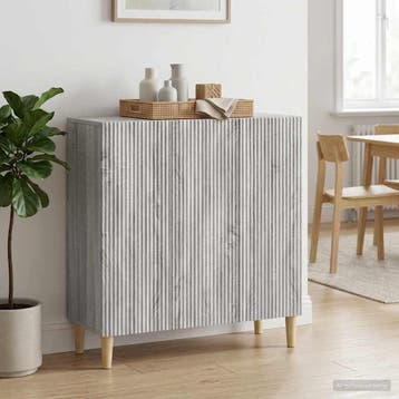 vidaXL Dressoir Grijs sonoma 89 x 34,5 x 80 cm Bewerkt hout, Huis en Inrichting, Kasten | Dressoirs, Verzenden, Nieuw, Overige houtsoorten