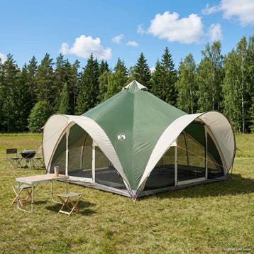 vidaXL Tipi Tent met dak Groen 18-Persoon Polyester en staal, Verzenden, Nieuw, Tot en met 2