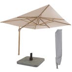 4 Seasons Hacienda zweefparasol 300x400 cm frame woodlook, Verzenden, Nieuw