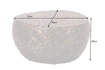 Ronde salontafel STONE MOSAIC 75cm koper metaal mozaiek, Huis en Inrichting, Tafels | Salontafels, Ophalen of Verzenden, Nieuw