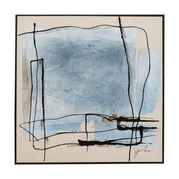*WOONWINKEL* Kare Design Dust Blue Abstract Schilderij Beige, Verzenden, Nieuw