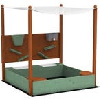 TRUUSK Zandbak Met Dak - 116 x 112,5 cm Houten Zandbak - Met, Verzenden, Nieuw