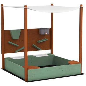 TRUUSK Zandbak Met Dak - 116 x 112,5 cm Houten Zandbak - Met, Verzenden, Nieuw
