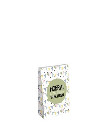 10x blokzak maat S  HOERA ! ik mag vandaag TRAKTEREN, Ophalen of Verzenden, Nieuw, Cadeauzakje