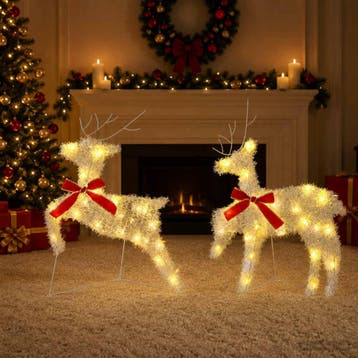 vidaXL Kerst Rendier 2 st 40 LEDs Warmwit, Diversen, Verzenden, Nieuw