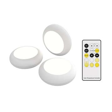 Calex Puck Light incl. Remote op Batterij - Set van 3, Nieuw