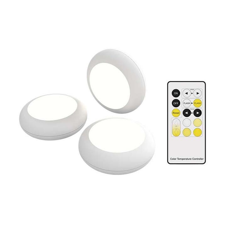 Calex Puck Light incl. Remote op Batterij - Set van 3, Huis en Inrichting, Lampen | Overige