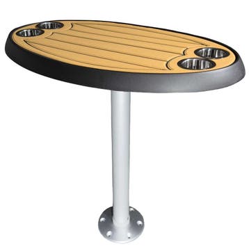 Ovale Boottafel Set 46x76cm Zwart Inclusief Teak Foam Inleg, Ophalen of Verzenden, Nieuw