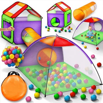 Speeltent - Kindertent - Speelhuisje - Met ballen - Kleurrij, Verzenden, Zo goed als nieuw