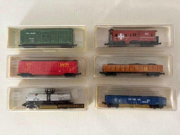 Model Power N - Modeltrein goederenwagon (6) - 6 Amerikaanse, Nieuw