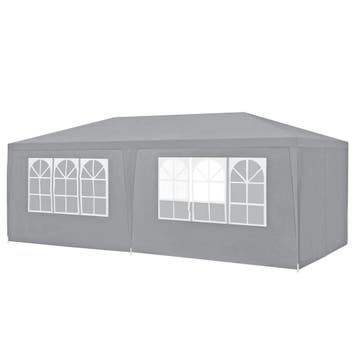 Paviljoen partytent met 6 zijwanden 6x3x2,55 m donkergrijs, Verzenden, Nieuw