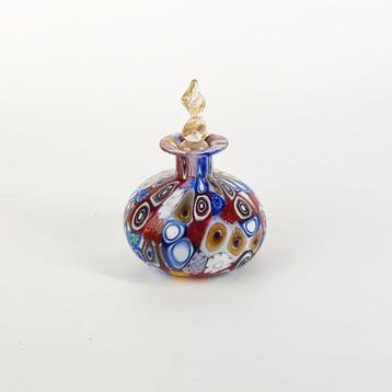 Parfumfles (2) - Muranoglas - murrine en goudfolie van 24