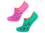 2 paar meisjes Footies - Leopard - Roze/Groen, Verzenden, Nieuw