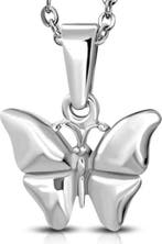 Amanto Ketting Bonne - 316L Staal - Vlinder - 15x17mm - 45cm, Verzenden, Nieuw