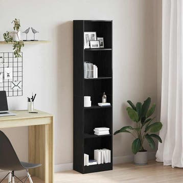 vidaXL Boekenkast Zwart Eiken 40x24x176 cm Engineered Wood, Huis en Inrichting, Kasten | Boekenkasten, Verzenden, Nieuw, Overige houtsoorten