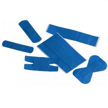 Metaaldetectiepleisters blauw 6 maten / 120st., Verzenden, Nieuw